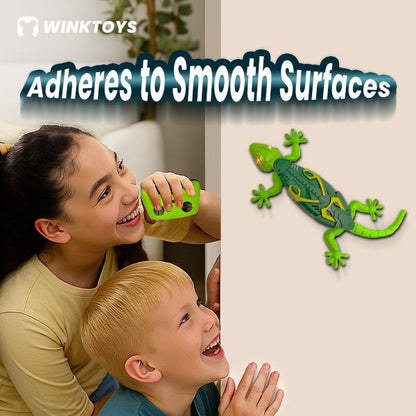 Wall Crawler Gecko, Winktoys Remote Control Toy, Electric Lizard Toy with LED Glowing Eyes, 360° Spin, Animal Toy, Fun Indoor Toy, Gift Idea, Party Toy, Cool Gifts, Family Fun